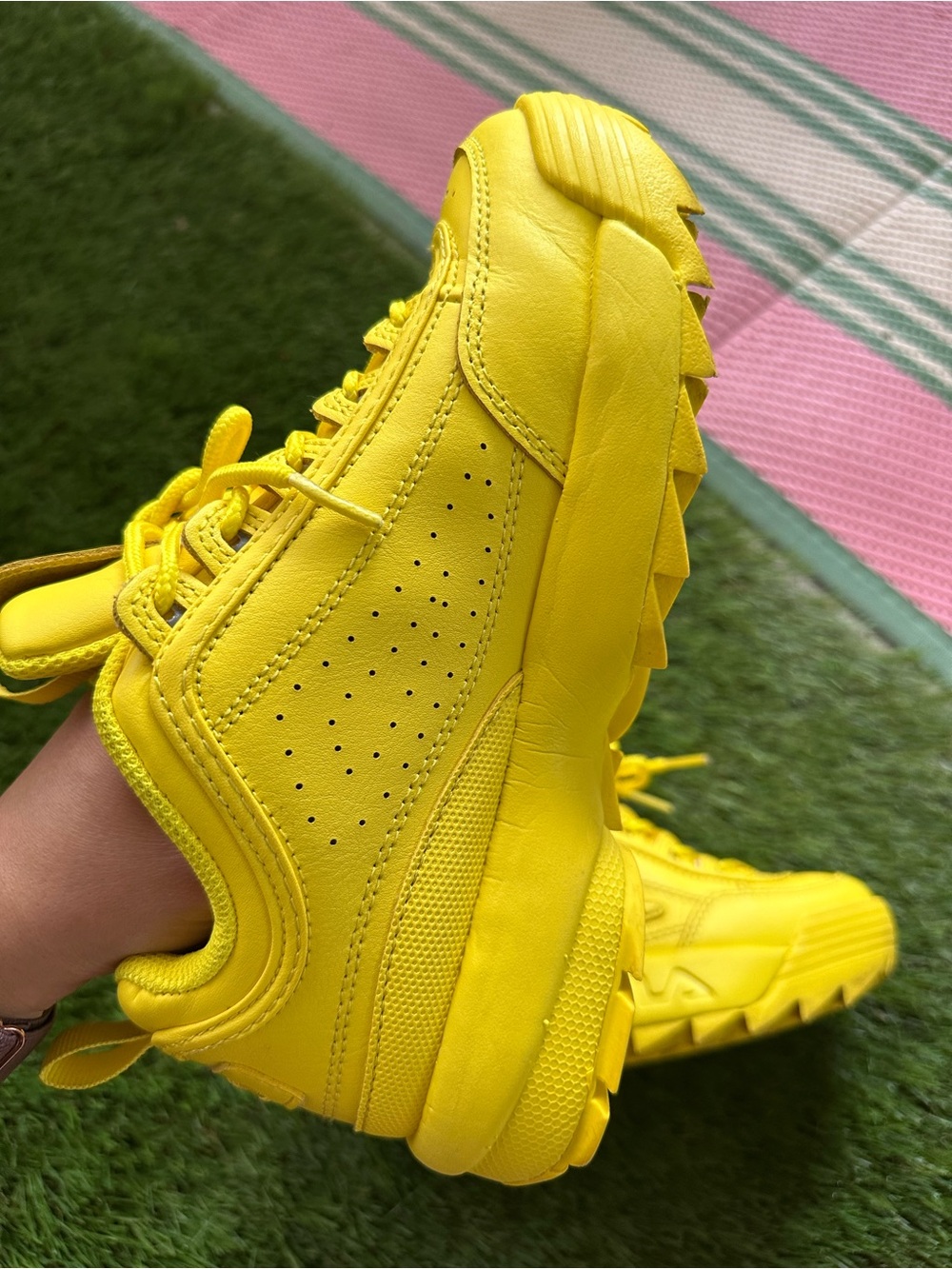 Fila Yellow Chunky Platform Sneakers Women’s 5.5 Retro - Picture 8 of 8